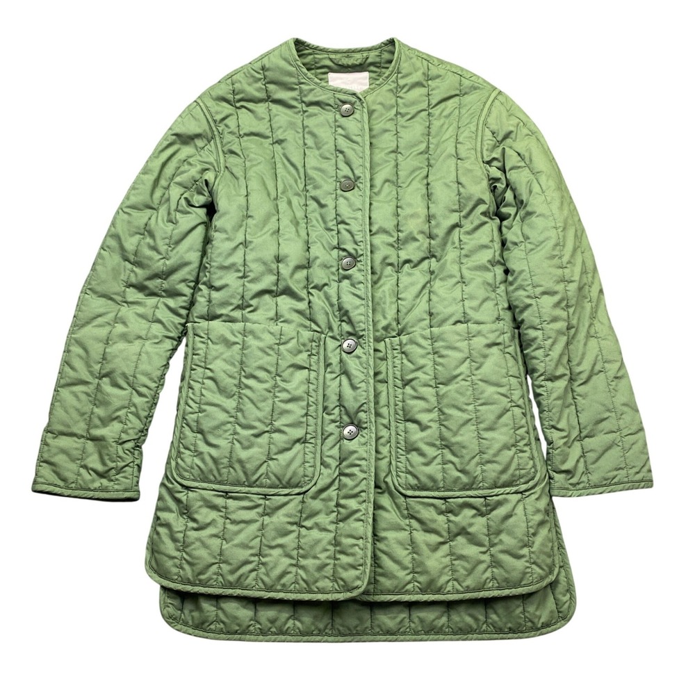 Everlane The Cotton Quilted Jacket Green Primaloft XS F-OTWR-CTN-JKT-QUILT